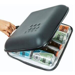 StowCo Black Insulated Beverage Carrier, Portable Travel Cooler